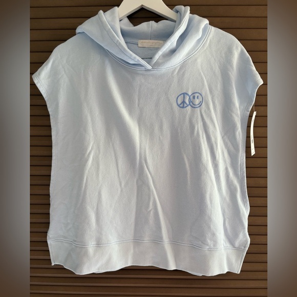 Spiritual Gangster Ying Yang Peace Light Blue Knit Hoodie - Picture 1 of 4